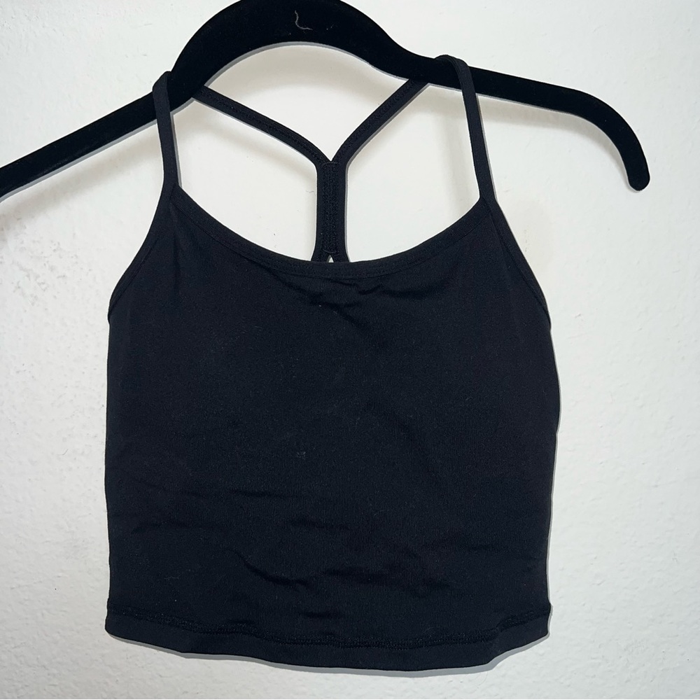 Black Cropped Workout Tank, XS